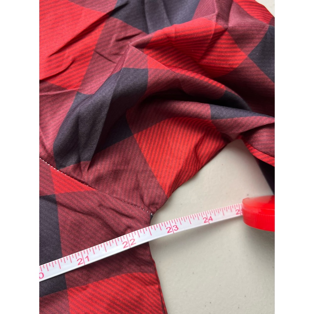 Men’s Black & Red Plaid Linen Feeling Long sleeved shirt Size L NWOT - Picture 3 of 4
